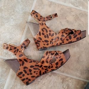 Sam Edelman Leopard Print Sandal Wedges